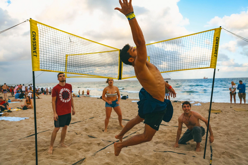 (Last stock &Hot sale) Cross volleyball net