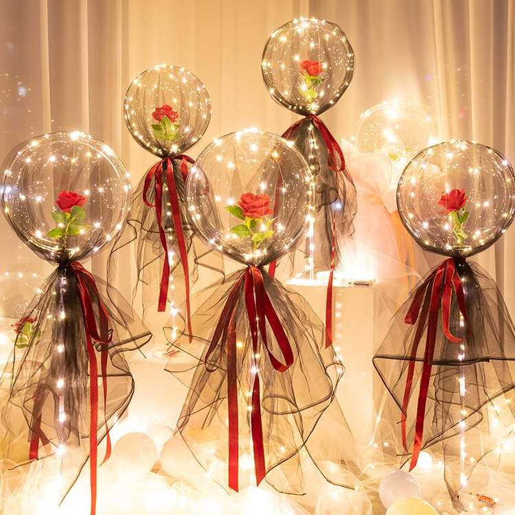 (Limited Offer)LED Luminous Balloon Rose Bouquet