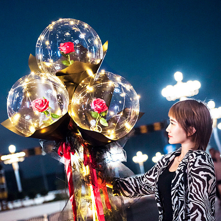 (Limited Offer)LED Luminous Balloon Rose Bouquet