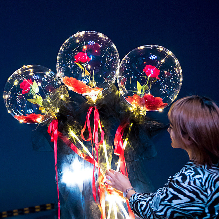 (Limited Offer)LED Luminous Balloon Rose Bouquet