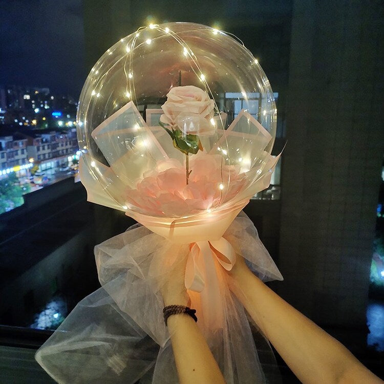 (Limited Offer)LED Luminous Balloon Rose Bouquet