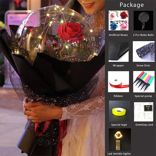 (Limited Offer)LED Luminous Balloon Rose Bouquet
