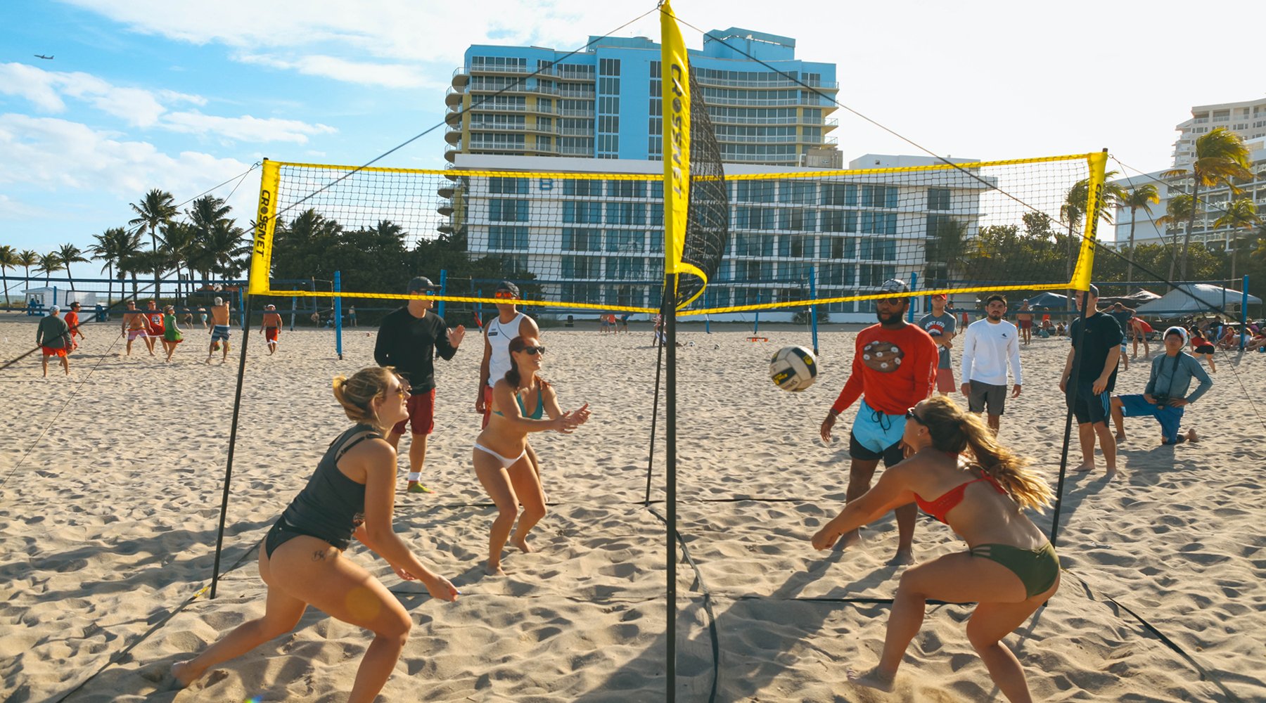 (Last stock &Hot sale) Cross volleyball net